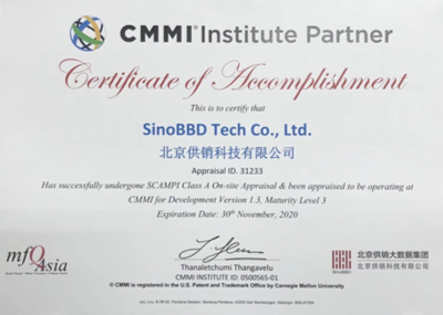 北京供銷科技獲CMMI3級認證，研發管理能力與國際接軌